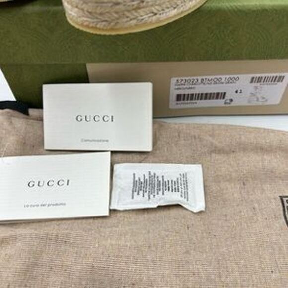 Women's Gucci GG wedge ankle tie Espadrilles size 41 made in Spain - Picture 11 of 12